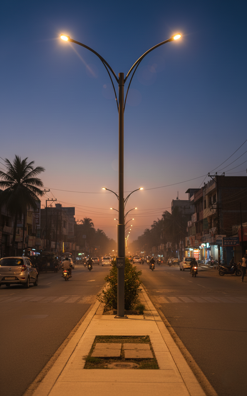Decorative LED street light pole design 28